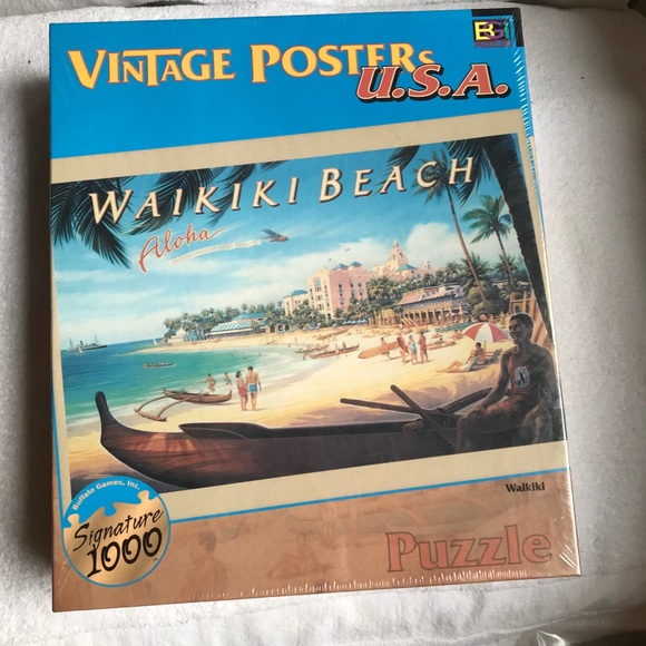 Waikiki Beach Puzzle 1026 Pcs Vintage Posters USA Hawaii 27”x 20" New SEALED - Picture 1 of 3